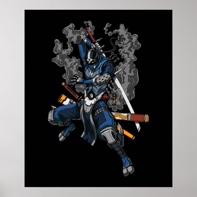 Robot Ninja Samurai Warrior Martial Arts Poster (Front)