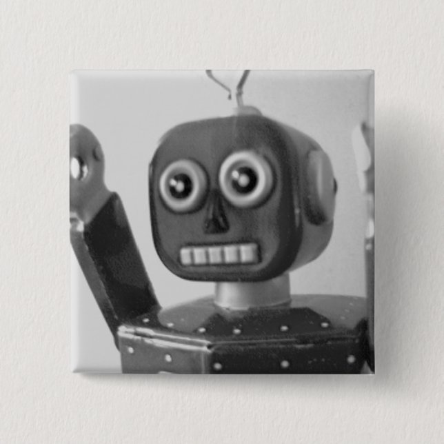 Robot Orange 2000 15 Cm Square Badge (Front)