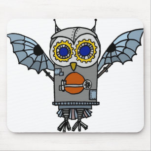 Robot Owl Mouse Pad