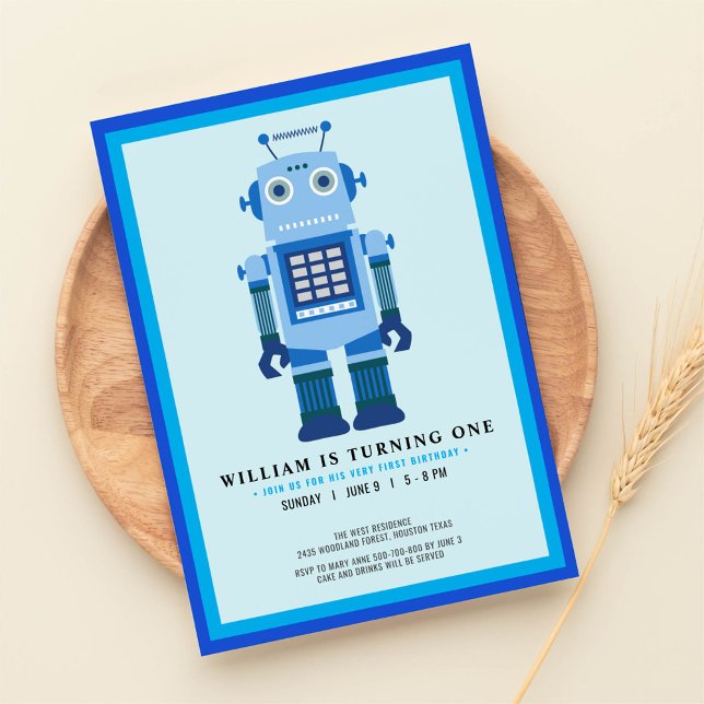 Robot party Birthday party Invitation (Creator Uploaded)
