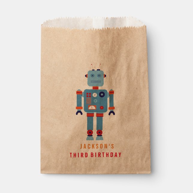 Robot Party Favour paper bag (Front)