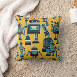 Robot pattern (March of the Machines) Cushion