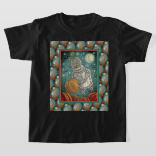 ROBOT PICKING PUMPKINS , HALLOWEEN MECHANICAL MAN T-Shirt