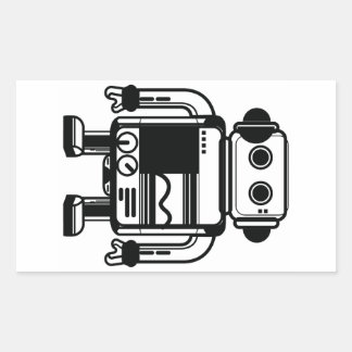 robot rectangular sticker