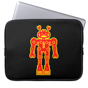 Robot - Red and Yellow Laptop Sleeve