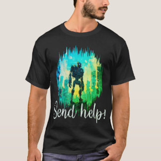 Robot Rescue: Red and Blue Mech in Distress T-Shirt