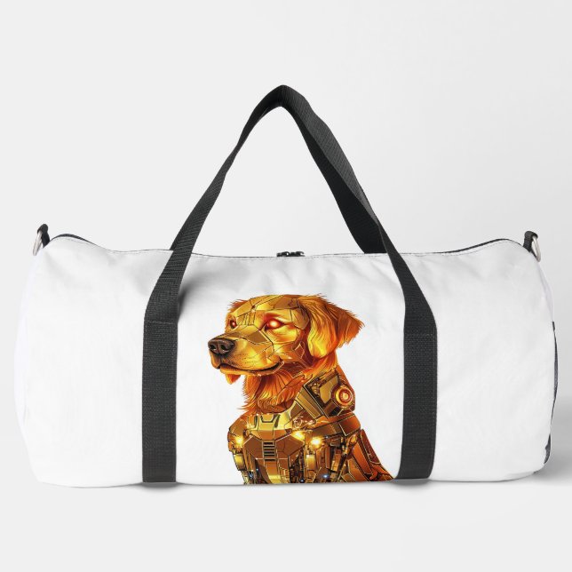 Robot Retriever � Futuristic Mecha Dog Duffle Bag (Front)
