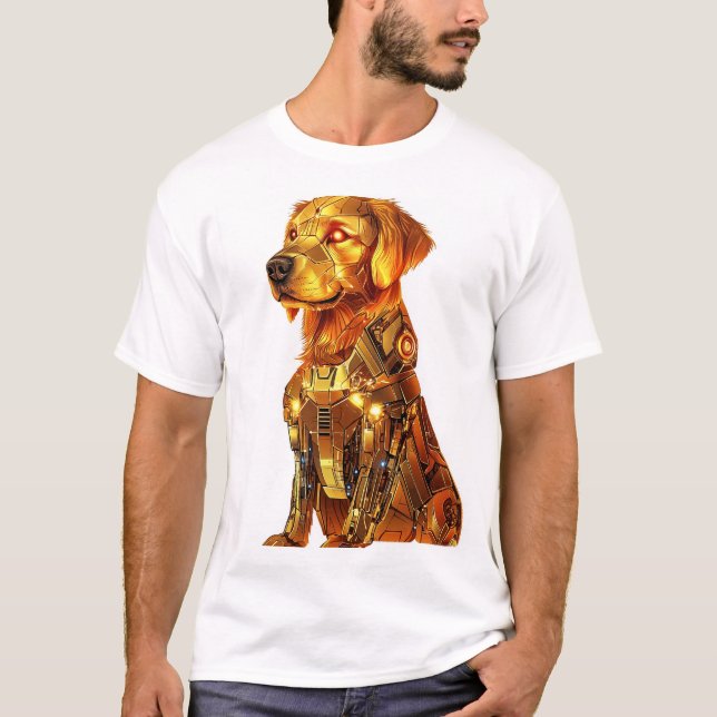 Robot Retriever � Futuristic Mecha Dog T-Shirt (Front)