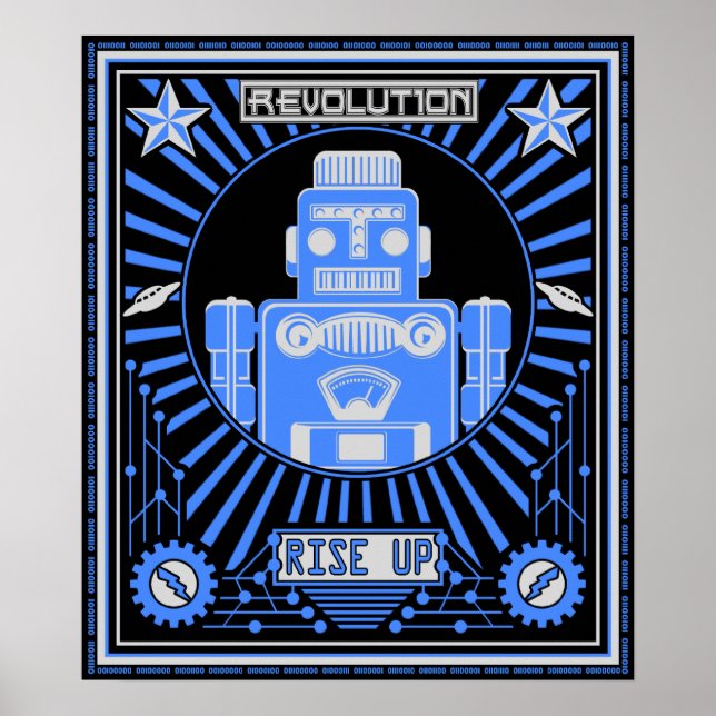 Robot Revolution Blue Poster (Front)