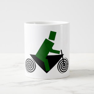 Robot, Riding, Bike Large Coffee Mug