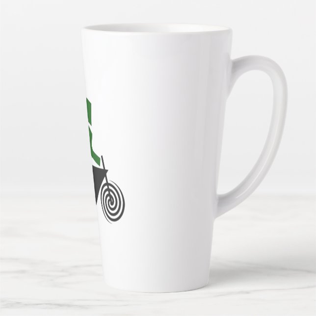 Robot, Riding, Bike Latte Mug (Right)