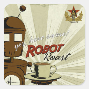 Robot Roast Square Sticker