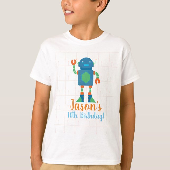 Robot Robotics Birthday Shirts for Boys (Front)