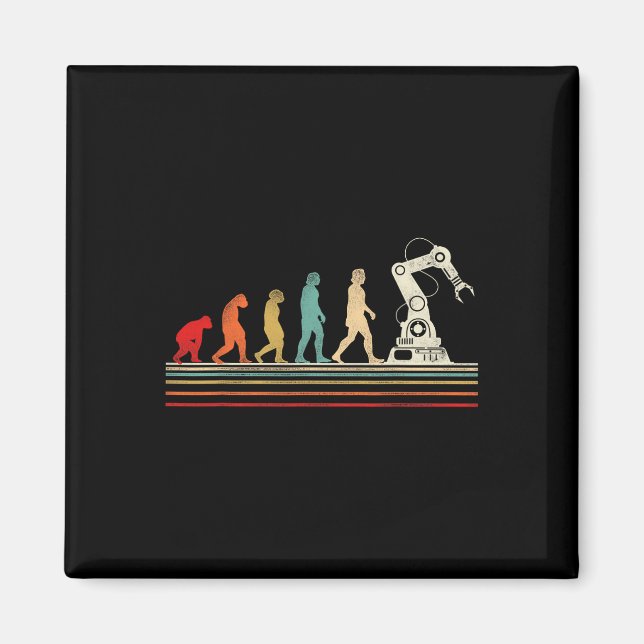 Robot Robotics Engineer Retro Vintage  Magnet (Front)