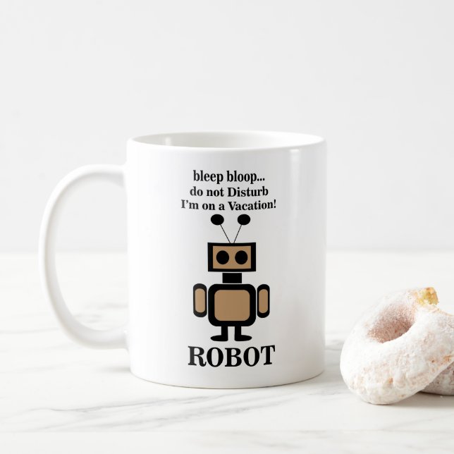 Robot Robotics Funny Coffee Mug (With Donut)