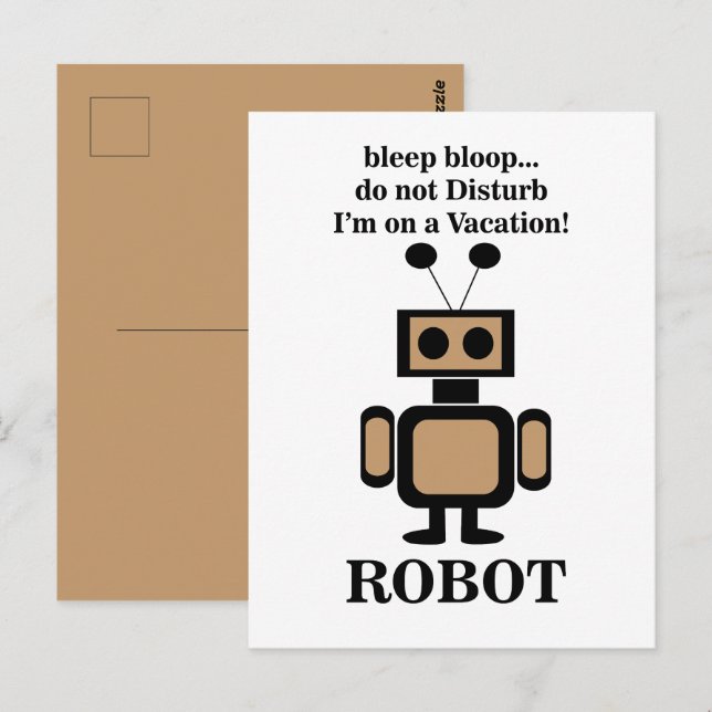 Robot Robotics Funny Postcard (Front/Back)