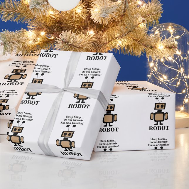 Robot Robotics Technology Funny Wrapping Paper (Holidays)