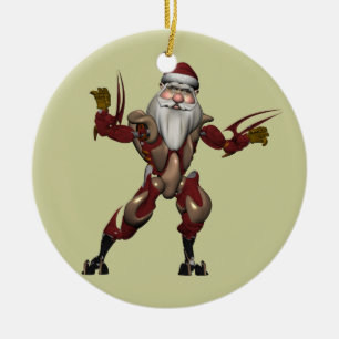 Robot Santa Ceramic Tree Decoration