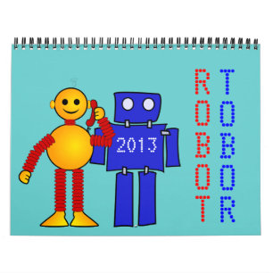Robot sci-fi cartoon fun science fiction calendar
