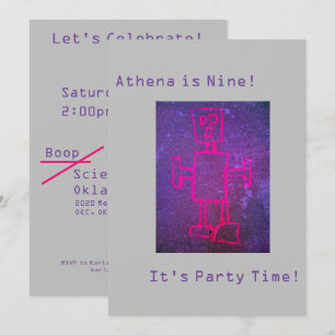 Robot Science Party Invitation