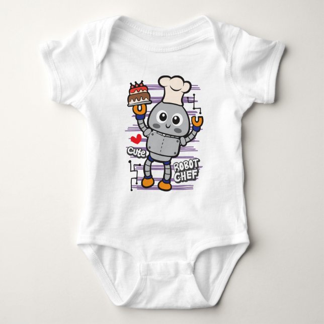 Robot shef  baby bodysuit (Front)