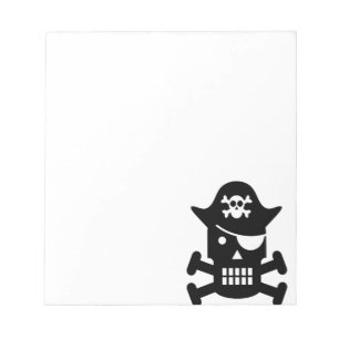 Robot Skull & Crossbones Pirate Silhouette Notepad