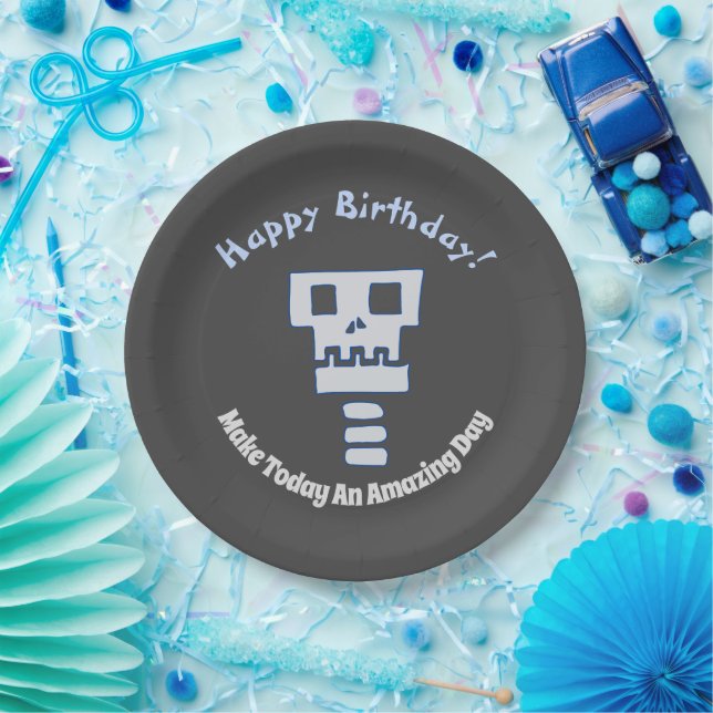Robot Skull Paper Plate (Party)