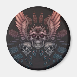 Robot Skull + Wings Magnet
