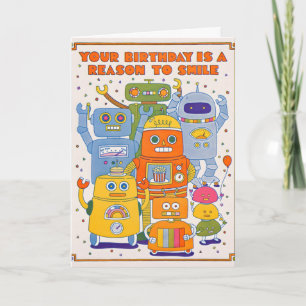 Robot Smile Birthday Letterpress Card