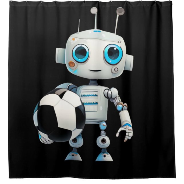 Robot Soccer Shower Curtain (Front)
