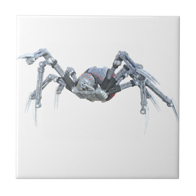 Robot Spider In Grey, Red and Silver Tile (Front)