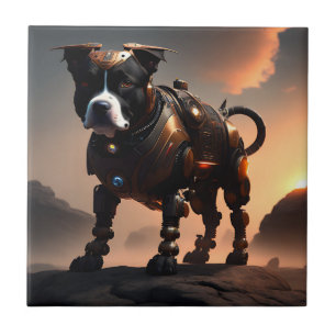Robot Staffordshire Bull Terrier, Ceramic Tile