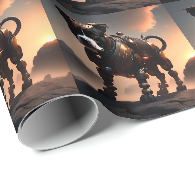 Robot Staffordshire Bull Terrier, Gift Wrap Paper (Roll Corner)