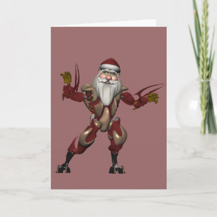 Robot Tech Mech Santa Holiday Card