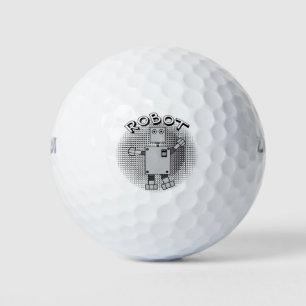 Robot Text Patterned Background Golf Balls