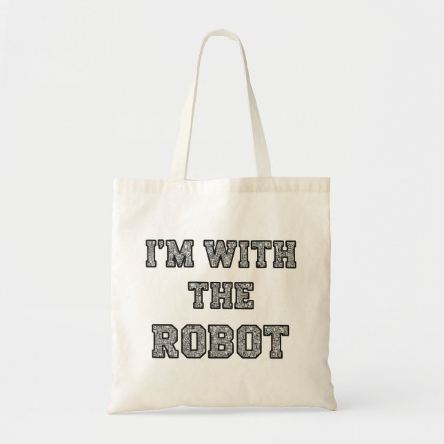 Robot Text Tote Bag (Front)