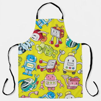 Robot Theme: Colourful Seamless Pattern. Apron