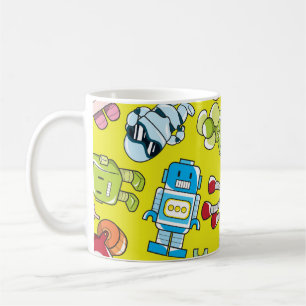 Robot Theme: Colourful Seamless Pattern. Coffee Mug