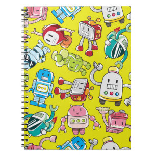 Robot Theme: Colourful Seamless Pattern. Notebook