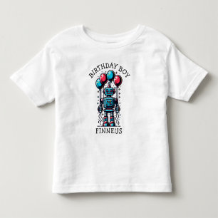 Robot Themed Birthday Boy Toddler T-Shirt
