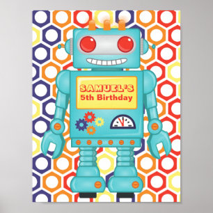 Robot Themed Party Poster