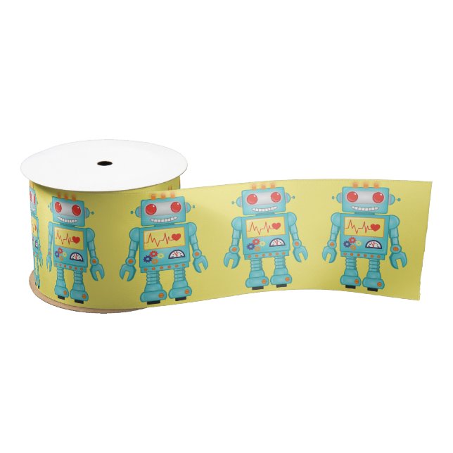 Robot Themed Party Satin Ribbon (Spool)