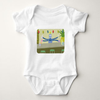 Robot Tiki Bar Bartender Baby Bodysuit