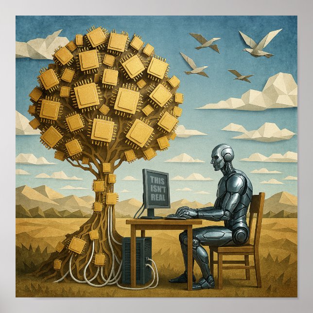 Robot Under Processor Tree Poster (Front)