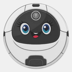 Robot vacuum cleaner funny  classic round sticker