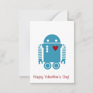 Robot Valentine - Blue Note Card