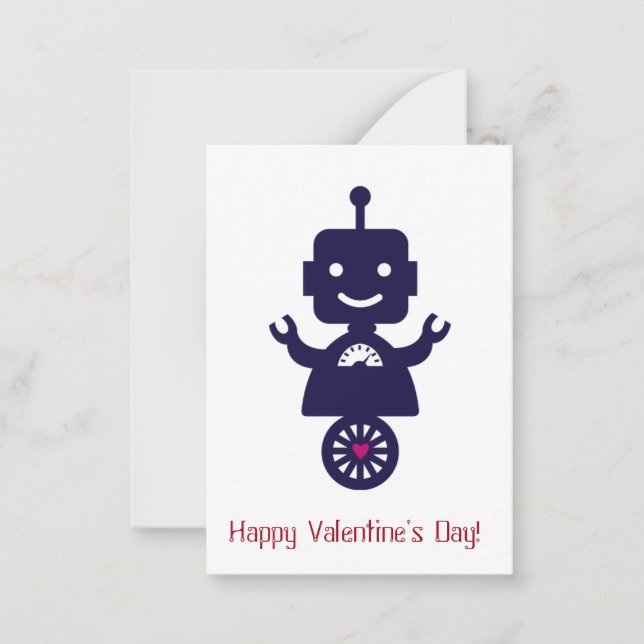 Robot Valentine - Scooter Note Card (Front)