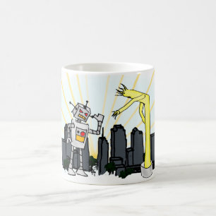 Robot vs Inflatable Tube Man Coffee Mug