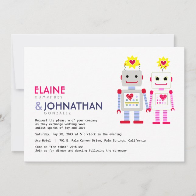 Robot Wedding Invitation (Front)