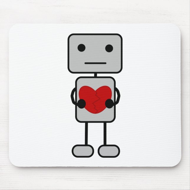 Robot with Heart Mouse Pad (Front)